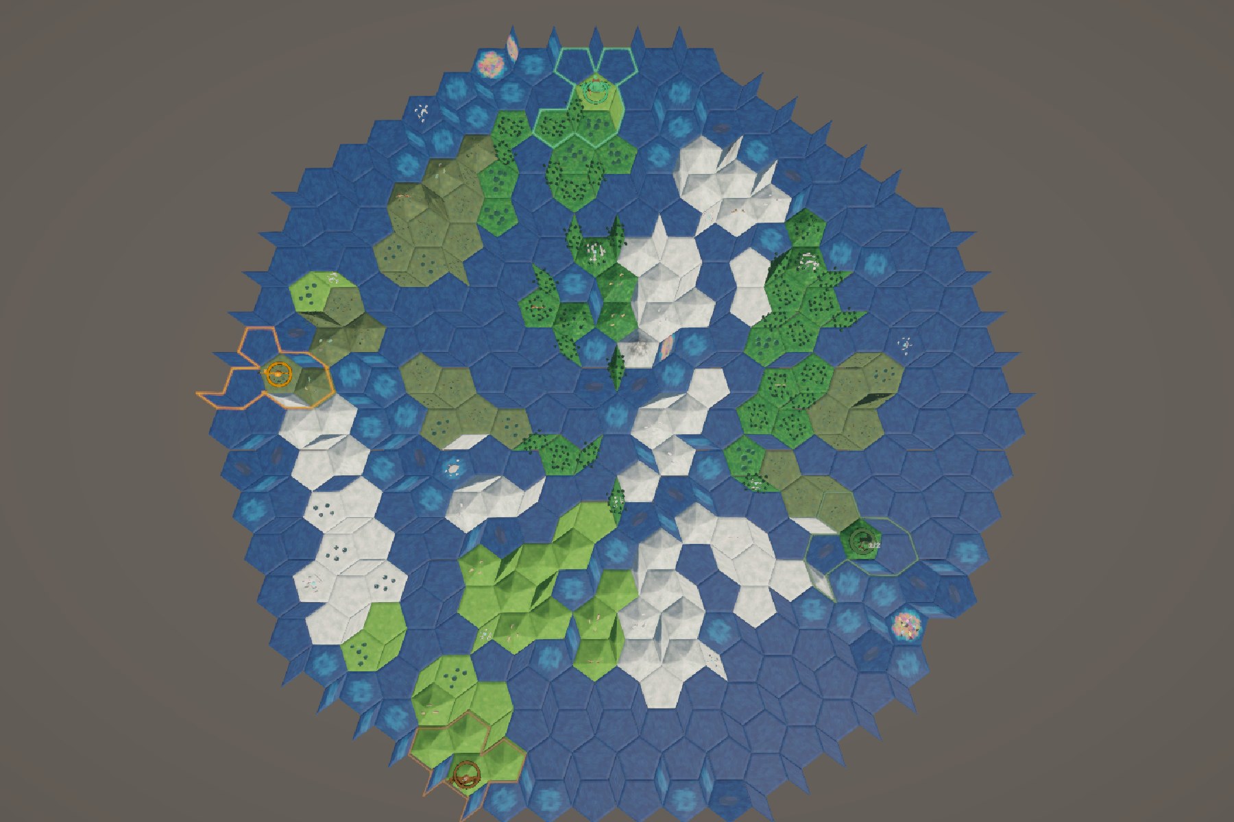 An Islands map: many islands scattered across the sea